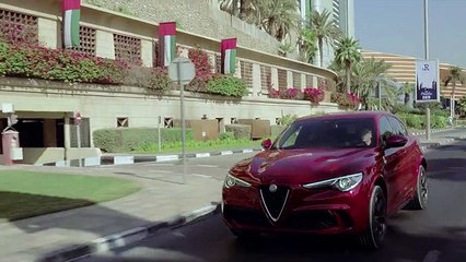 Alfa Romeo Stelvio Quadrifoglio test drive a Dubai. Uno stile unico che nasce dalla ricerca delle prestazioni