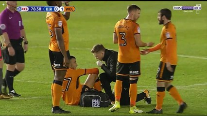 لقطة إصابة غانم رومان سايس أمام برمنغهام سيتي