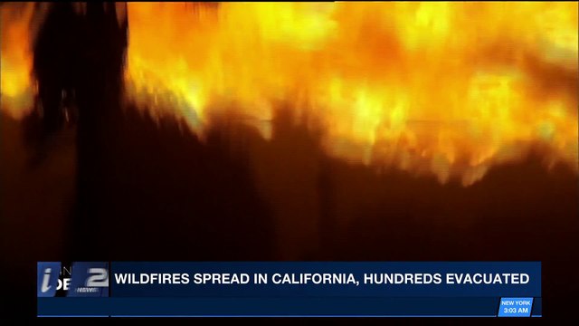 i24NEWS DESK | Wildfires spread in California, hundreds evacuated | Tuesday, December 5th 2017