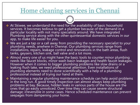 Home cleaning services in Chennai - skiwee