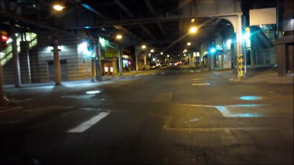 PHILADELPHIA'S KENSINGTON AVE  SKIDROW HOOD AT NIGHT
