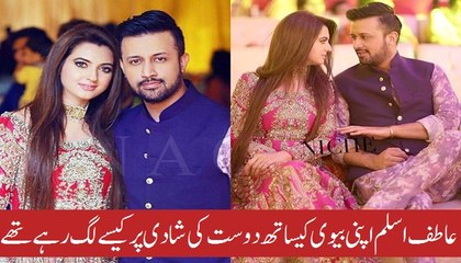 Atif Aslam with  Wife Sara Atif last night at a wedding in Lahore