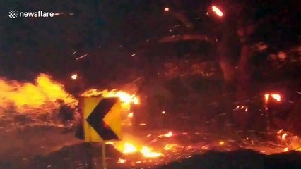 Terrifying eye-witness video from inside Ventura wildfire