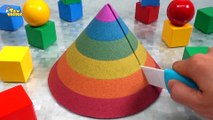 DIY How to make Kinetic Sand Cake Rainbow Cone Mad Mattr Learn Colors