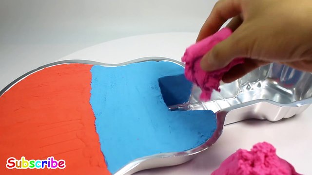 DIY How To Make Kinetic Sand Rainbow Guitar Peppa Pig Play Doh - Learn Colors Surprise Toys For Kids
