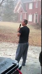 Georgia Bulldogs Fan Shouts at Neighbor