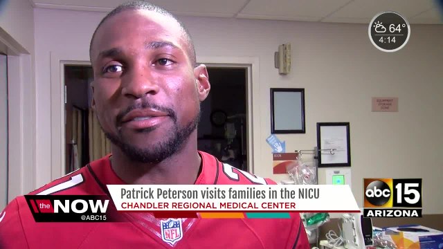 Arizona Cardinals football star Patrick Peterson visits NICU