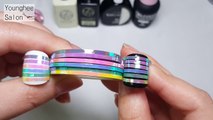 예쁜 재료들로 쉽게 할 수 있는 네일아트 AB Color Crystal & Striping Tape Nail Art ㅣ Younghee Salon-y65ad3Nnax8
