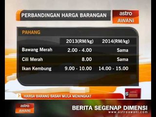 Harga barang basah mula meningkat