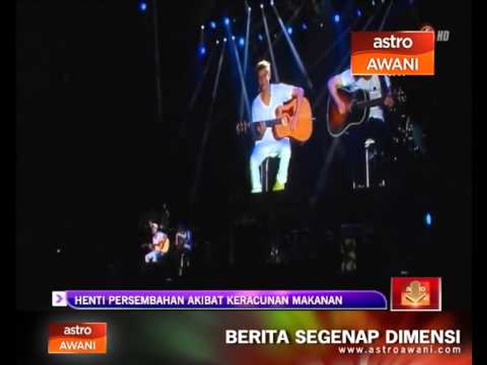 Justin Bieber henti persembahan akibat keracunan makanan