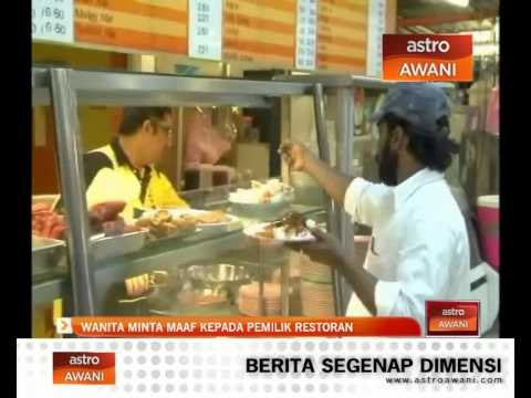 Wanita minta maaf kepada pemilik restoran Nasi Vanggey