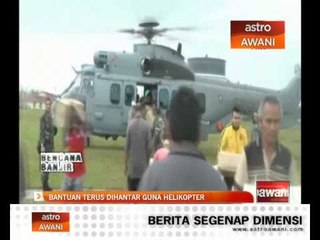 Bantuan banjir dihantar melalui udara menggunakan helikopter ATM