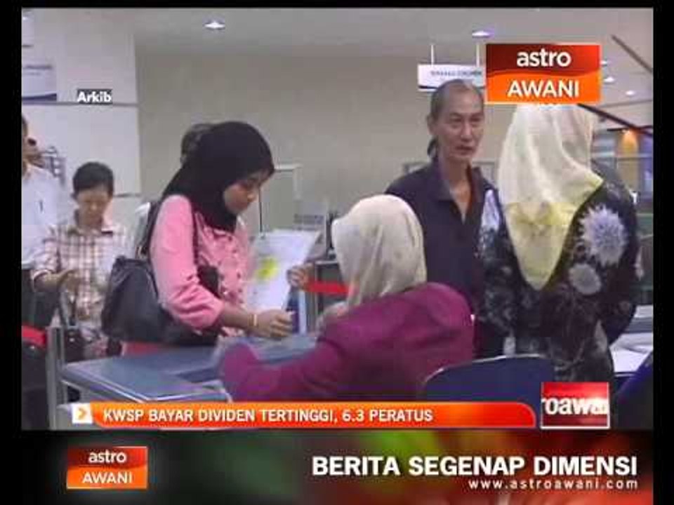 KWSP bayar dividen tertinggi, 6.3 peratus