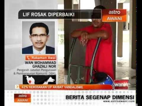 42% kerosakan lif akibat vandalisme