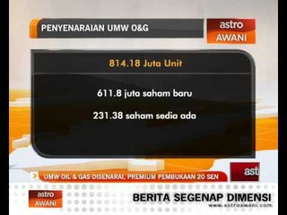 UMW Oil & Gas disenarai, peremium pembukaan 20sen