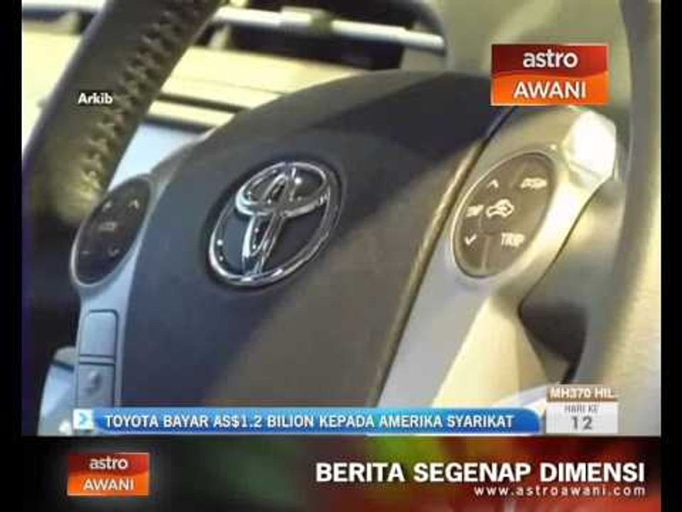 Toyota bayar AS$1.2 bilion kepada Amerika Syarikat