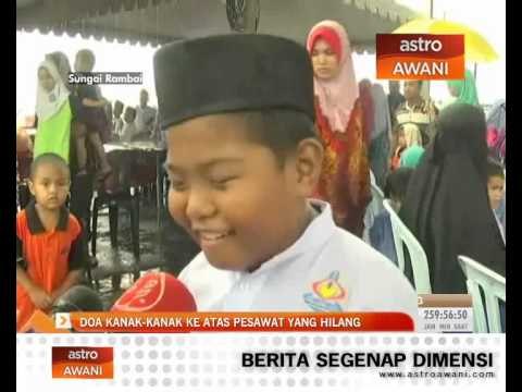 Doa kanak-kanak ke atas pesawat yang hilang