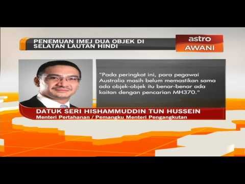 Penemuan imej dua objek di selatan Lautan Hindi