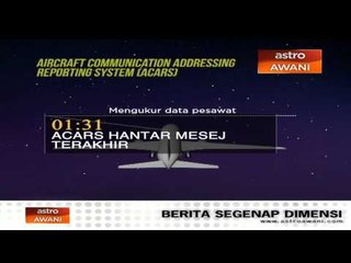 MH370: Komunikasi 54 minit terakhir didedahkan