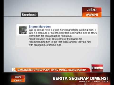 Manchester United pecat David Moyes, reaksi peminat