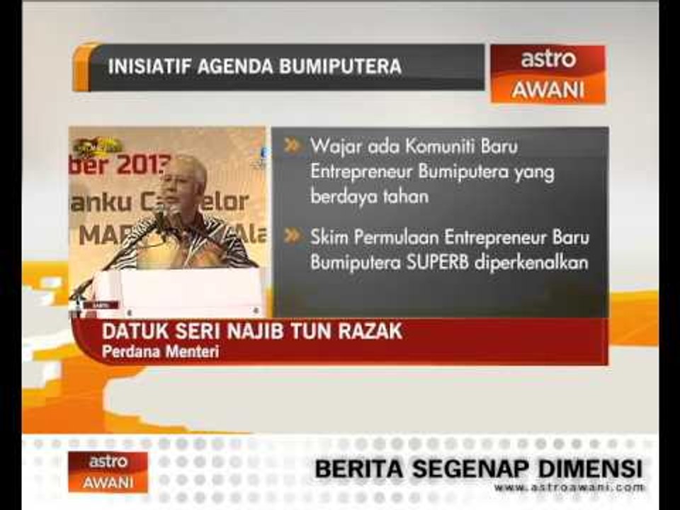 Ucapan PM Najib: Pemerkasaan Ekonomi Bumiputera