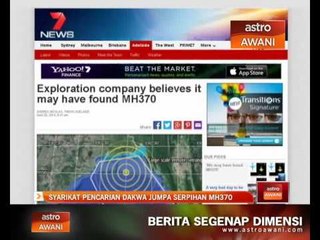 Descargar video: Syarikat pencarian dakwa jumpa serpihan MH370