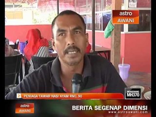 Peniaga jual nasi ayam harga RM1.90 sepinggan
