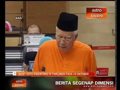 Bajet 2015 dibentang di Parlimen pada 10 Oktober