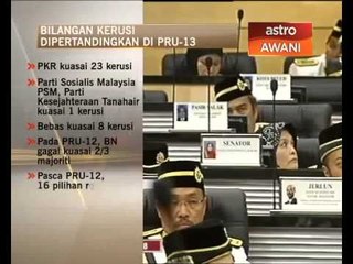 Bilangan kerusi dipertandingkan di PRU13