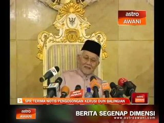 Download Video: SPR terima notis pengosongan kerusi DUN Balingian