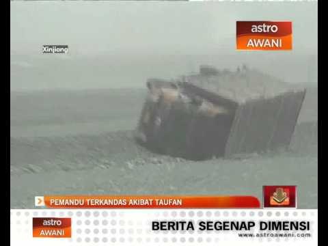 Pemandu terkandas akibat taufan