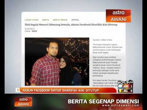 Akaun Facebook Datuk Sharifah Aini ditutup