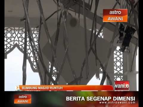 Bumbung Masjid Tebauk runtuh