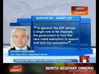 Shorten GST-exempt list for it to be progressive