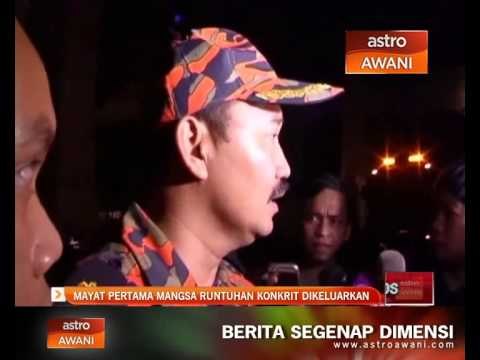 Mayat pertama mangsa runtuhan konkrit dikeluarkan