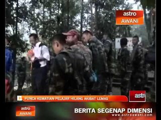 Punca kematian pelajar hilang akibat lemas