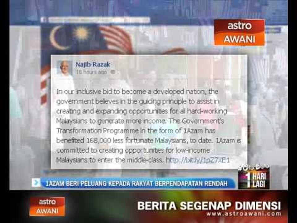 1AZAM beri peluang kepada rakyat berpendapatan rendah