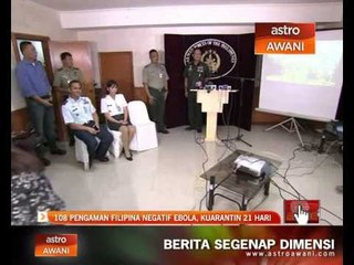 108 pengaman Filipina negatif Ebola, kuarantin 21 hari