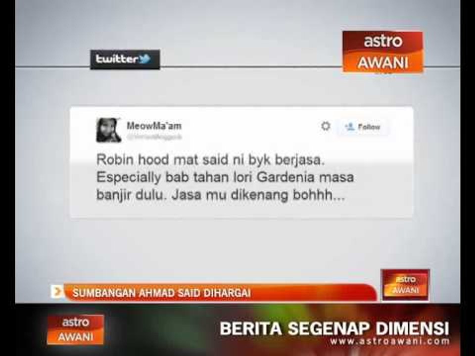 Sumbangan Ahmad Said dihargai