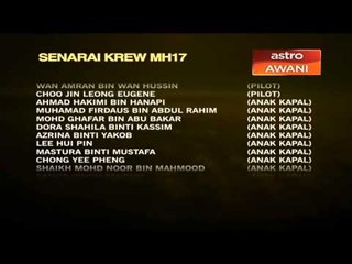 Senarai krew pesawat nahas MH17