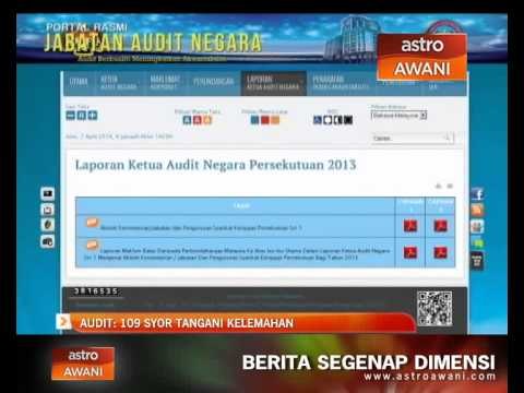 109 syor dikemuka dalam Laporan Ketua Audit Negara 2013