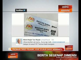 PM balas Tweet pelajar, ucap syukur dapat membantu