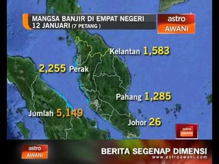 Mangsa banjir di empat negeri (12 Jan, 07:00 petang)