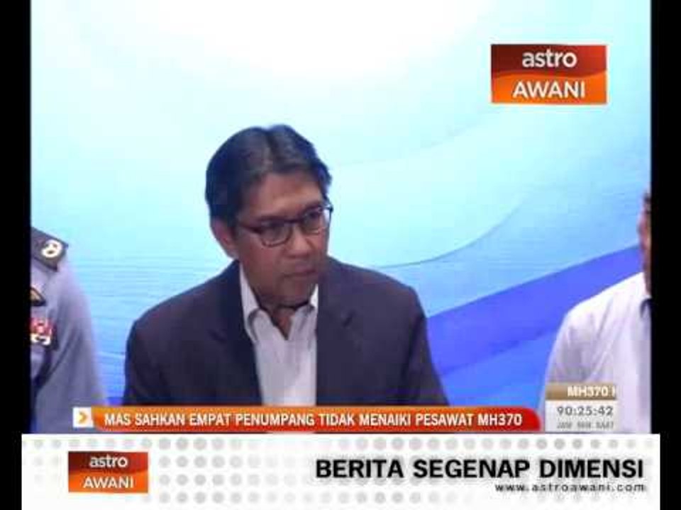MAS sahkan 4 penumpang tidak menaiki pesawat MH370