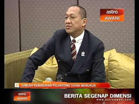 Jumlah kemasukan pelancong China menurun
