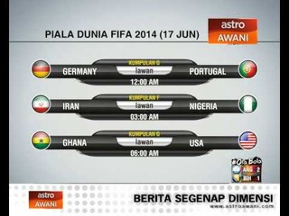 Jadual perlawanan Piala Dunia FIFA 2014 (17 Jun)