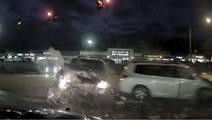 Police Dashcam Footage Captures Violent Crash, Teens Fleeing from Scene