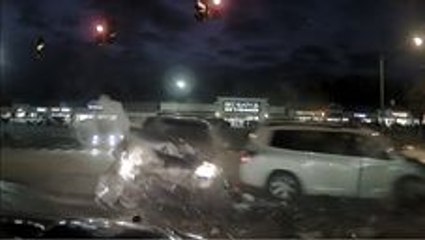 Police Dashcam Footage Captures Violent Crash, Teens Fleeing from Scene