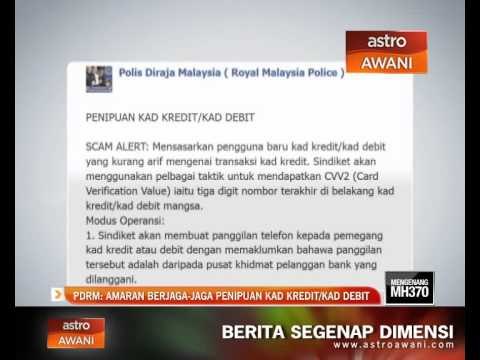 PDRM: Amaran berjaga-jaga penipuan kad kredit/kad debit