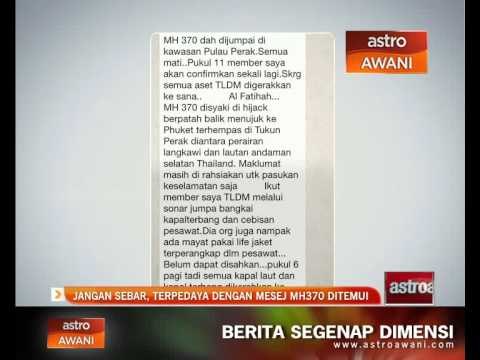 Jangan sebar, terpedaya dengan mesej MH370 ditemui